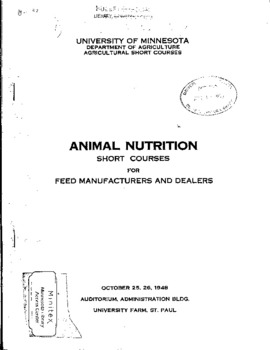 Animal nutrition short courses for feed manufacturers and dealers